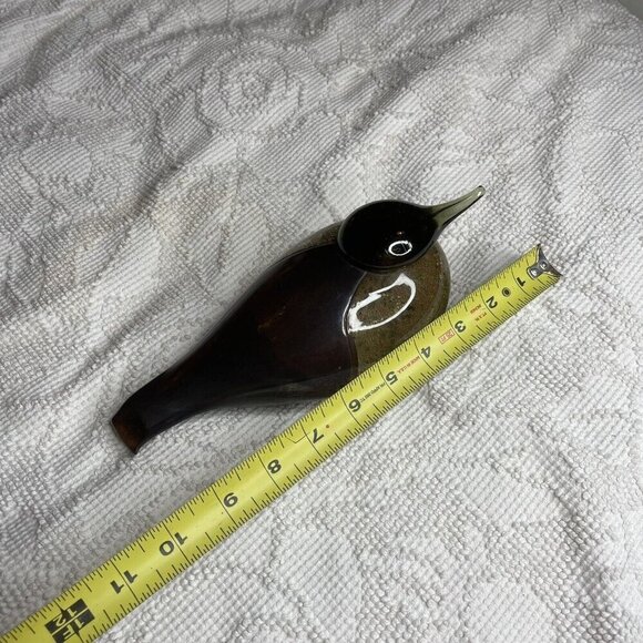 Art Glass Eider Sea Duck / Bird Sculpture by Oiva Toikka / Nuutajarvi of Finland - Picture 6 of 7